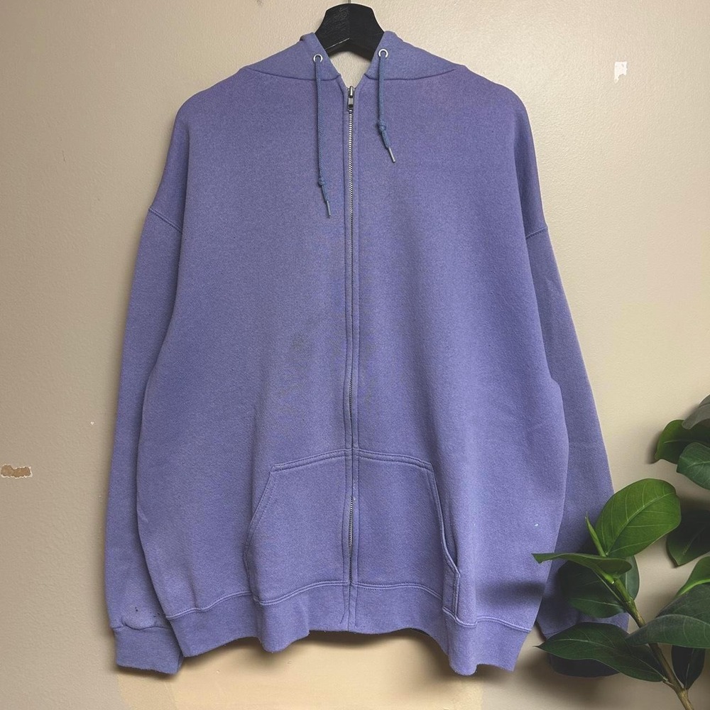 Vintage 90s Honors Faded Purple Zip Up Hoodie Made In USA Mens XL Fits L